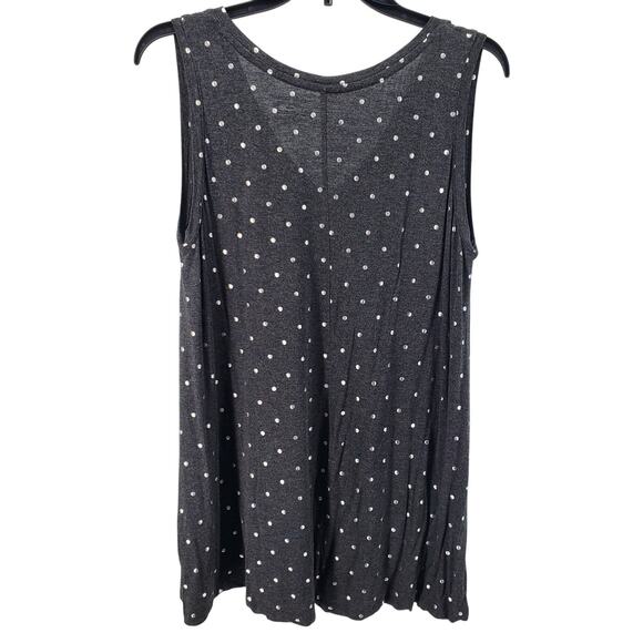 Lane Bryant Women's 14/16 Swing Tank Charcoal Gray with Silver Dots Pre-Owned - Picture 2 of 3